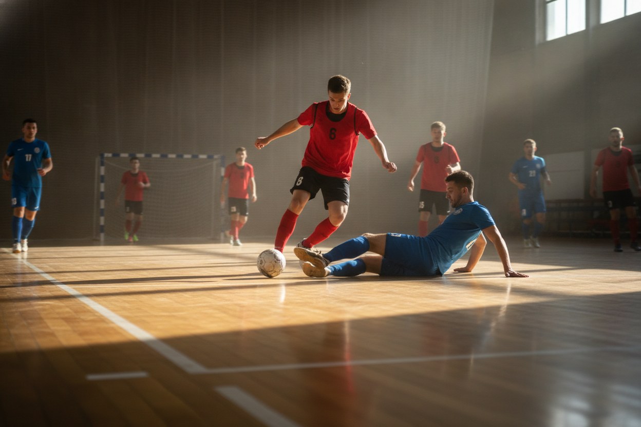 Futsal maç aksiyonu
